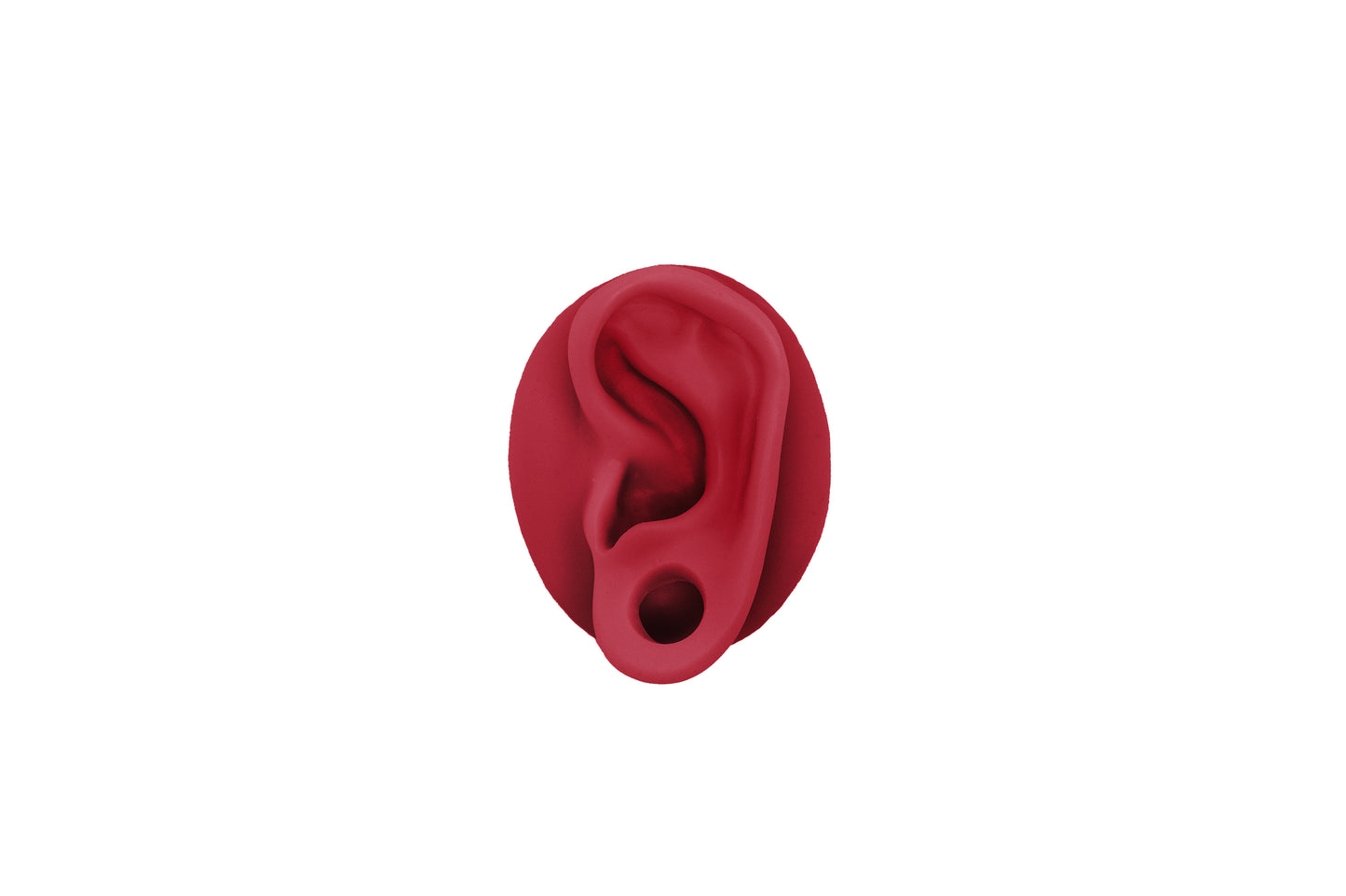 human ear with gauge