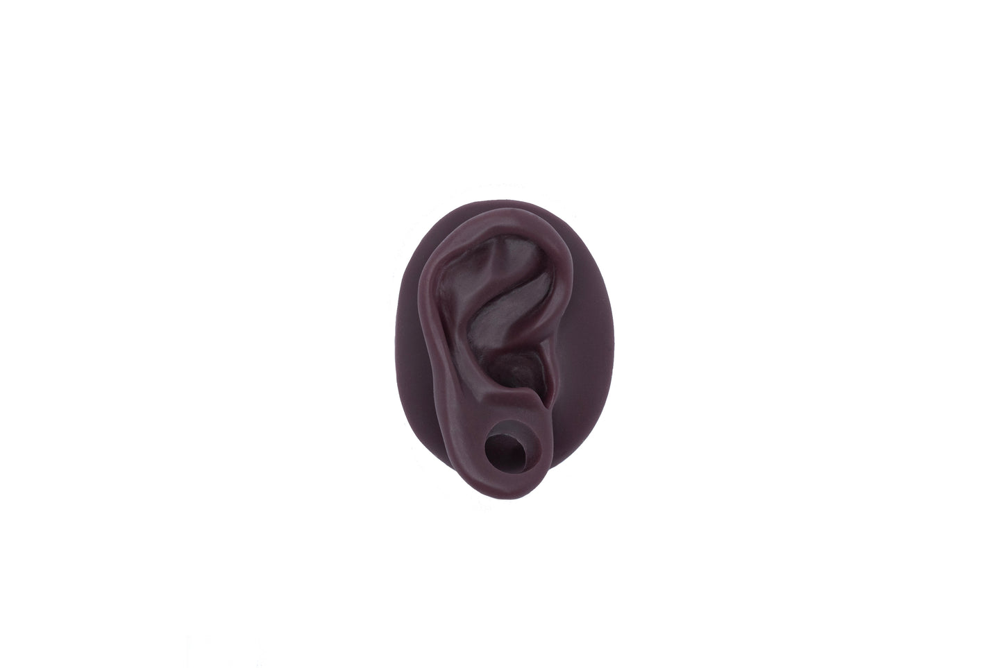 human ear with gauge