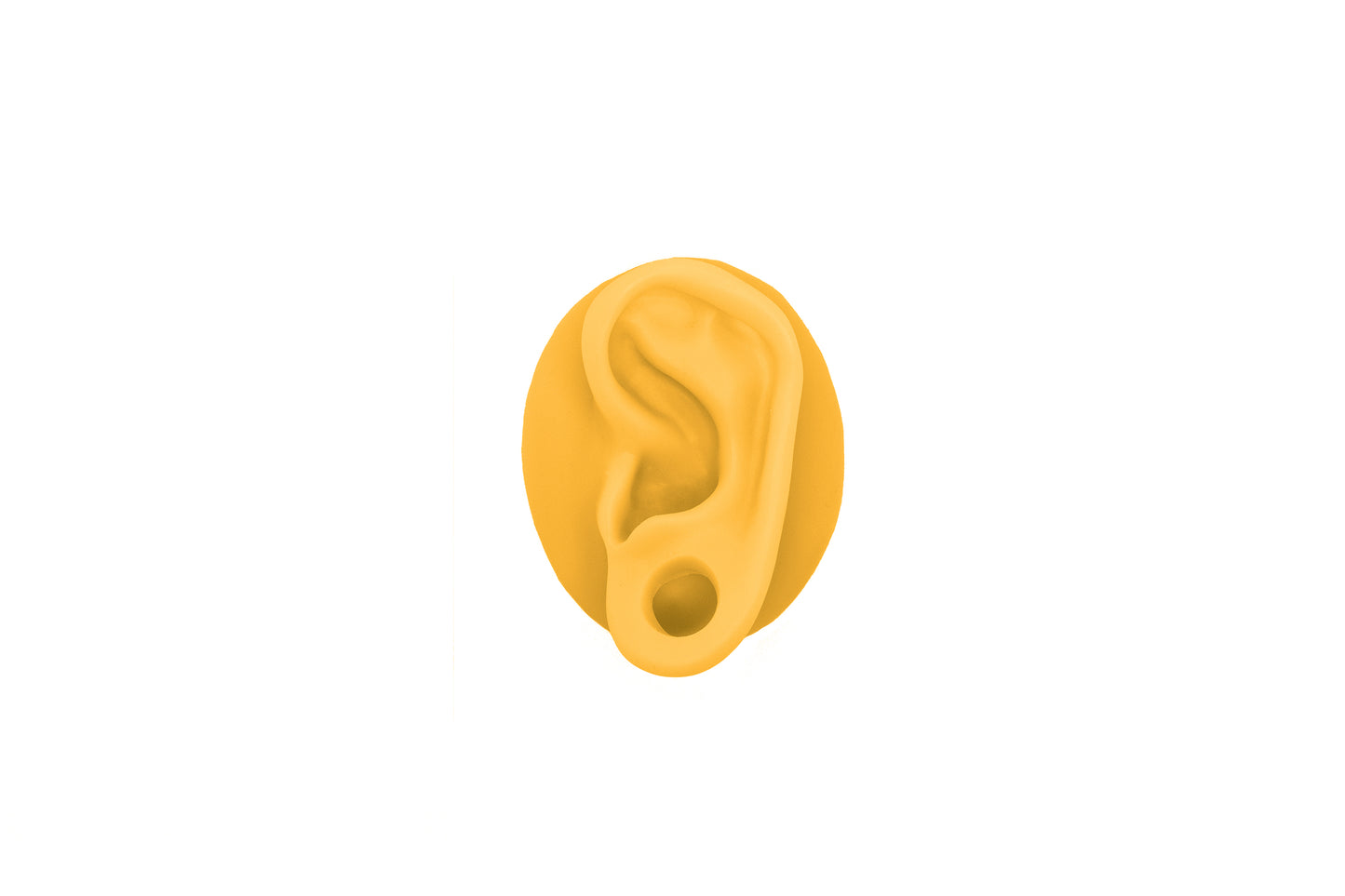 human ear with gauge