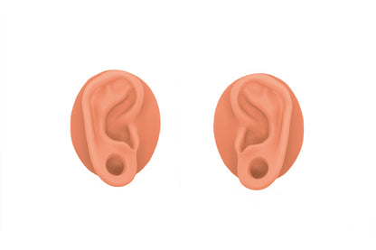 human ear with gauge